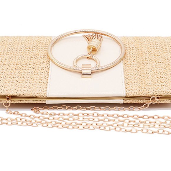 Moni Wristlet Straw Clutch Bag - Picture 2 of 15
